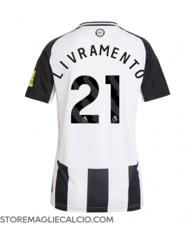 Newcastle United Tino Livramento #21 Maglia Gara Casa Repliche 2024-25 Donna Maniche Corte